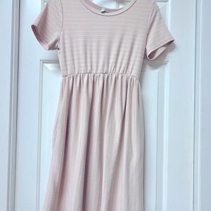 Pink Striped Maternity Babydoll Dress